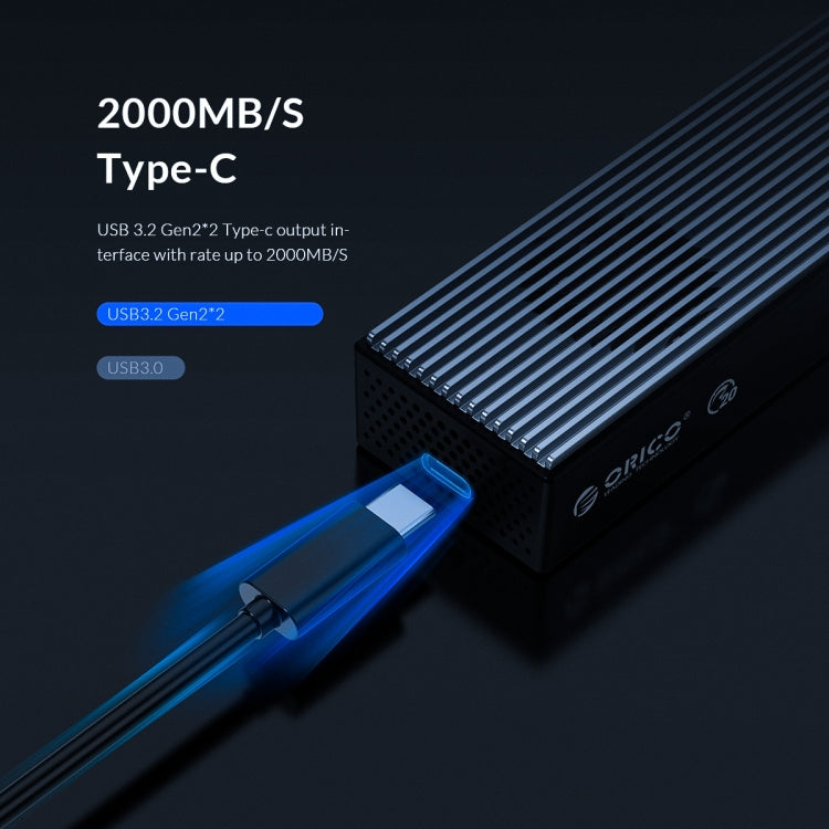 ORICO M2PVC3-G20-GY-BP USB3.2 20Gbps M.2 NVMe SSD Enclosure - HDD Enclosure by ORICO | Online Shopping South Africa | PMC Jewellery | Buy Now Pay Later Mobicred