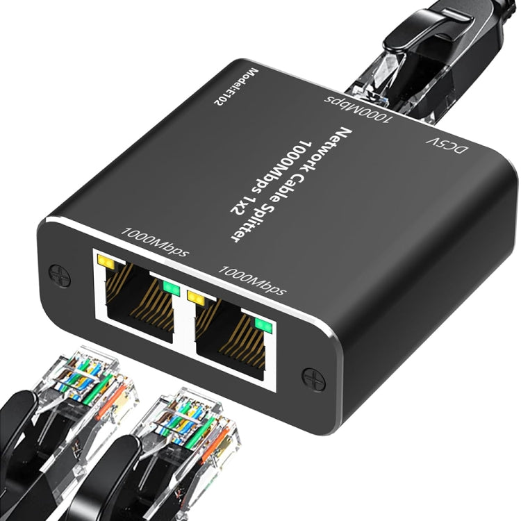 KC-E102 1000M LAN 1 to 2 RJ45 Splitter Adapter Ethernet Network Female Connector - Network Hubs by PMC Jewellery | Online Shopping South Africa | PMC Jewellery | Buy Now Pay Later Mobicred