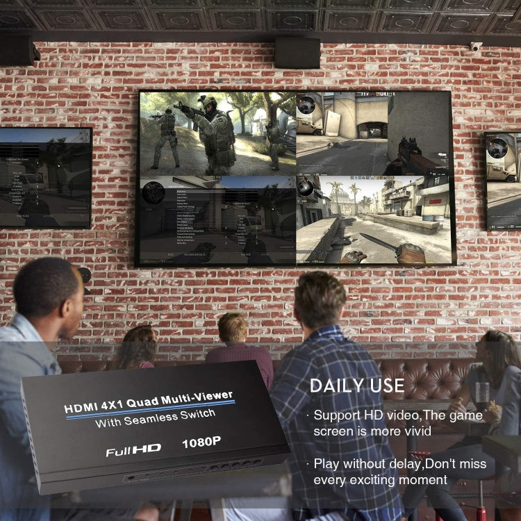 NEWKENG NK-C941 Full HD 1080P HDMI 4x1 Quad Multi-Viewer with Seamless Switch & Remote Control, EU Plug - free shipping - PMC Jewellery - Order now!