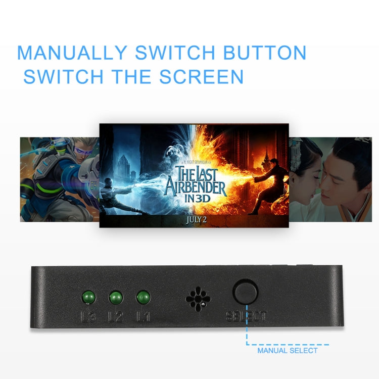 1080P 3 x 1 Ports (3 Ports Input x 1 Port Output) HDMI Switch with Remote Control - Switch by PMC TechLife | Online Shopping South Africa | PMC TechLife | Buy Now Pay Later Mobicred