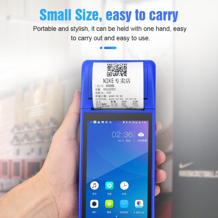 POS-6000 4G Version 1GB+8GB 58mm PDA Handheld 5.5 inch QR Code Android Smart POS Teminal Scanner Printer, EU Plug - Printer by PMC Jewellery | Online Shopping South Africa | PMC Jewellery | Buy Now Pay Later Mobicred