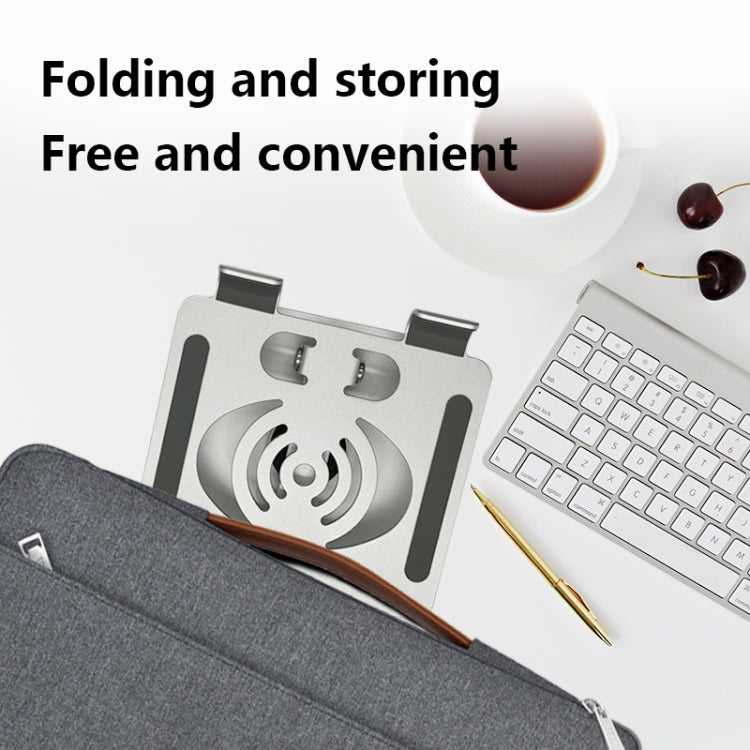 L-14 Aluminum Alloy Foldable Rotating Laptop/Tablet Stand(Grey) - Laptop Stand by PMC Jewellery | Online Shopping South Africa | PMC Jewellery | Buy Now Pay Later Mobicred