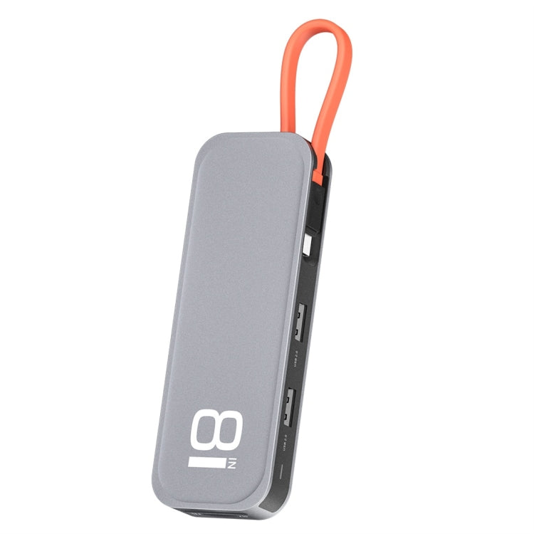 ROCK TR03 8 In 1 Type-C / USB-C to HDMI Multifunctional Extension HUB Adapter (Grey) - free shipping - PMC Jewellery - Order now!