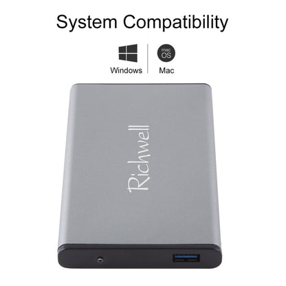 Richwell SATA R2-SATA-320GB 320GB 2.5 inch USB3.0 Super Speed Interface Mobile Hard Disk Drive(Grey) - External Hard Drives by Richwell | Online Shopping South Africa | PMC Jewellery | Buy Now Pay Later Mobicred