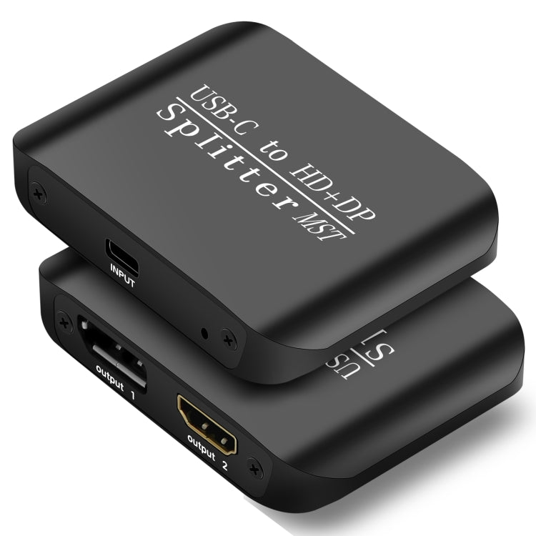NK-E60 Type-C / USB-C To HDMI, DP DisplayPort Splitter MST / SST Monitor Switcher (Black) - Switch by PMC TechLife | Online Shopping South Africa | PMC TechLife | Buy Now Pay Later Mobicred