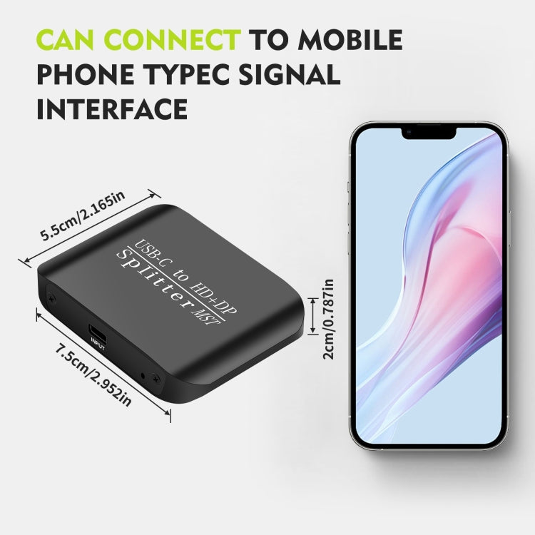 NK-E60 Type-C / USB-C To HDMI, DP DisplayPort Splitter MST / SST Monitor Switcher (Black) - Switch by PMC TechLife | Online Shopping South Africa | PMC TechLife | Buy Now Pay Later Mobicred