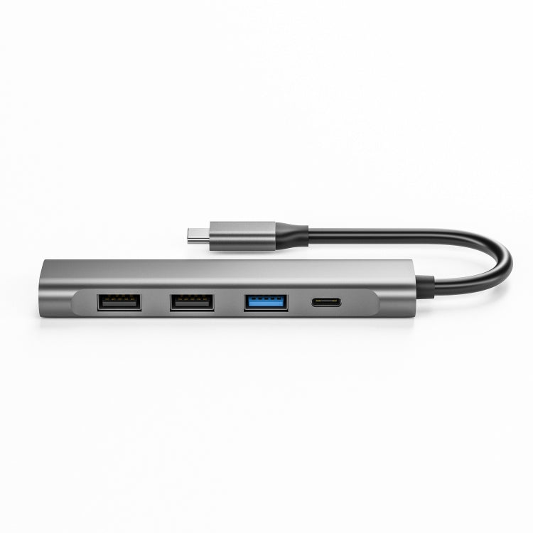 TC522 5 in 1 PD + HDMI + USB 3.0 + 2 x USB 2.0 to USB-C / Type-C HUB Adapter - USB HUB by PMC Jewellery | Online Shopping South Africa | PMC Jewellery | Buy Now Pay Later Mobicred