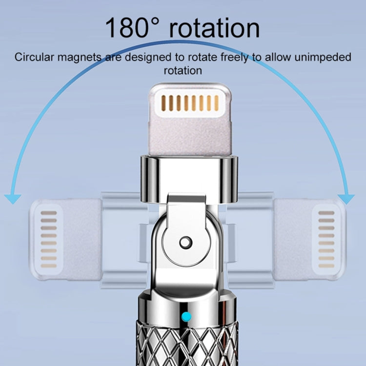 Mech Series 6A 120W USB to 8 Pin 180-degree Metal Plug Fast Charging Cable, Length: 1.2m(Orange) - Normal Style Cable by PMC Jewellery | Online Shopping South Africa | PMC Jewellery | Buy Now Pay Later Mobicred