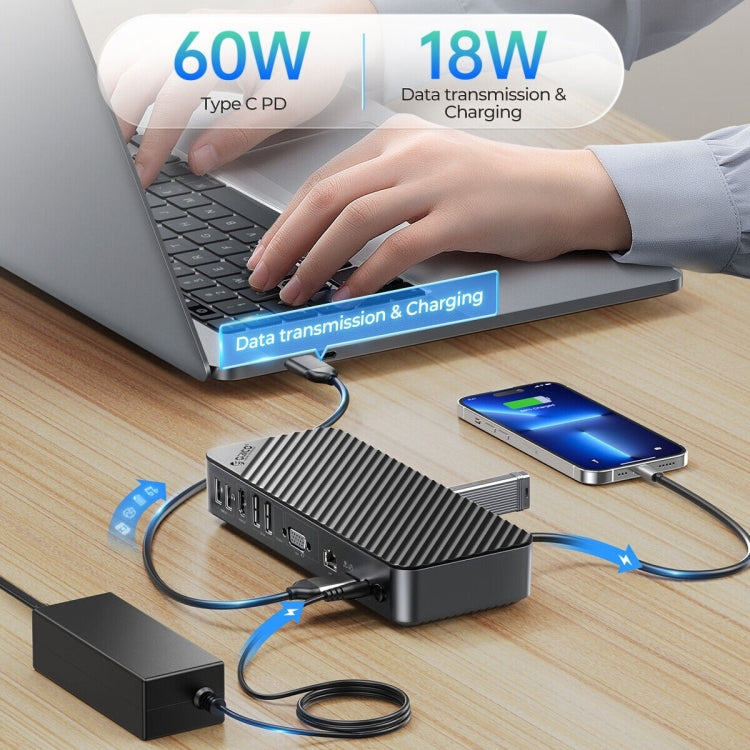 ORICO DKA20-BK-BP 10Gbps 20 in 1 Type-C 3.0 HUB Docking Station (US Plug) - free shipping - PMC Jewellery - Order now!