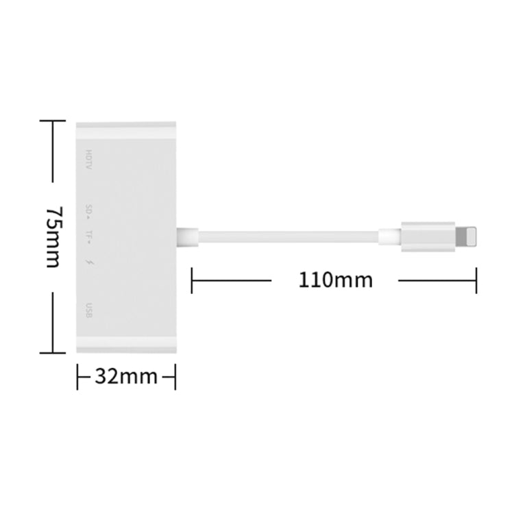 75215 5 in 1 8 Pin to HDMI + SD Card Slot + TF Card Slot + USB + 8 Pin Charging Port HD Video Converter - Converter & Adapter by PMC Jewellery | Online Shopping South Africa | PMC Jewellery | Buy Now Pay Later Mobicred