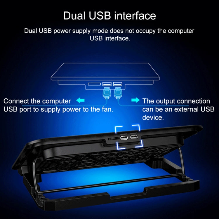 ICE COOREL Notebook Computer Base Silent Six-fan Cooling Holder Heat Sink, Style: Ordinary - Laptop Stand by PMC Jewellery | Online Shopping South Africa | PMC Jewellery | Buy Now Pay Later Mobicred