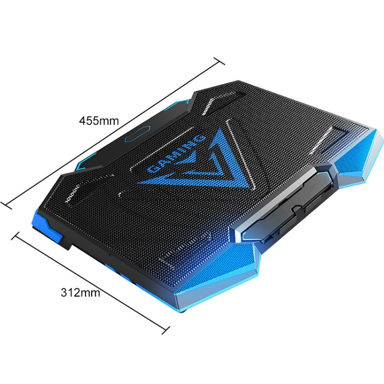 dual USB Ports Five-core Radiator Notebook Computer  Holder (Blue) - Laptop Stand by PMC Jewellery | Online Shopping South Africa | PMC Jewellery | Buy Now Pay Later Mobicred