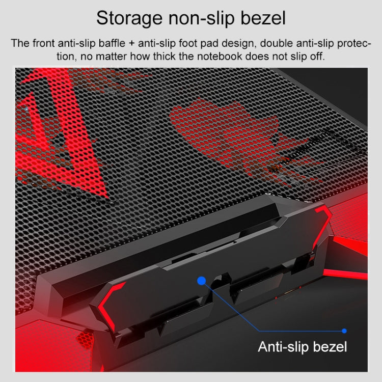 dual USB Ports Five-core Radiator Notebook Computer  Holder (Blue) - Laptop Stand by PMC Jewellery | Online Shopping South Africa | PMC Jewellery | Buy Now Pay Later Mobicred