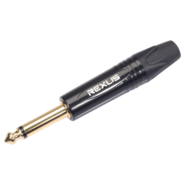 10 PCS TC202 6.35mm Gold-plated Mono Sound Welding Audio Adapter Plug(Black) - Microphone Audio Cable & Connector by PMC Jewellery | Online Shopping South Africa | PMC Jewellery | Buy Now Pay Later Mobicred