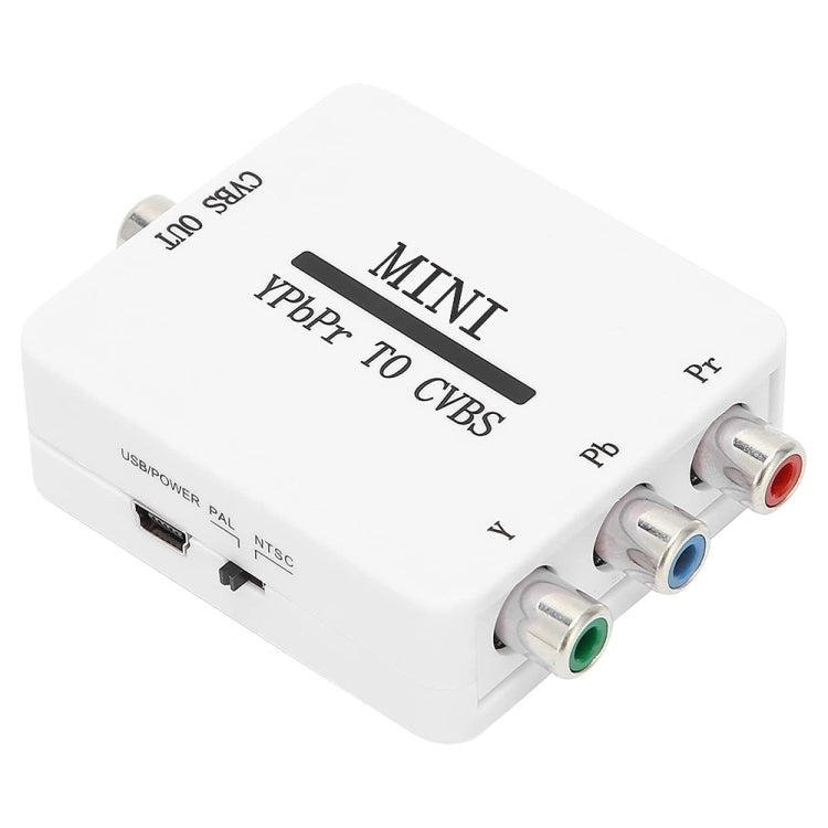 Mini YPBPR to CVBS Video Converter Component AV Adapter for TV / Projector / Monitor(White) - Converter by PMC Jewellery | Online Shopping South Africa | PMC Jewellery | Buy Now Pay Later Mobicred