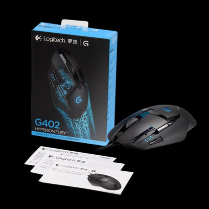 Logitech G402 USB Interface 8-keys 4000DPI Five-speed Adjustable High-speed Tracking Wired Optical Gaming Mouse, Length: 2m (Black) - Wired Mice by Logitech | Online Shopping South Africa | PMC Jewellery | Buy Now Pay Later Mobicred