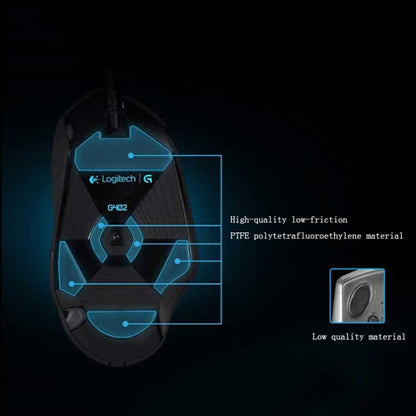 Logitech G402 USB Interface 8-keys 4000DPI Five-speed Adjustable High-speed Tracking Wired Optical Gaming Mouse, Length: 2m (Black) - Wired Mice by Logitech | Online Shopping South Africa | PMC Jewellery | Buy Now Pay Later Mobicred