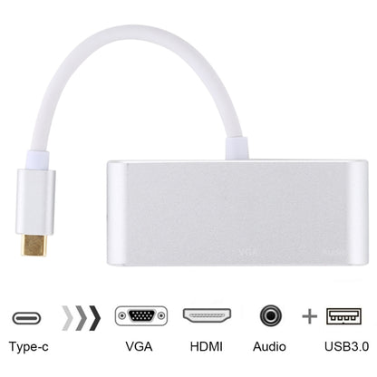 USB 2.0 + Audio Port + VGA + HDMI to USB-C / Type-C HUB Adapter (Silver) - USB HUB by PMC Jewellery | Online Shopping South Africa | PMC Jewellery | Buy Now Pay Later Mobicred