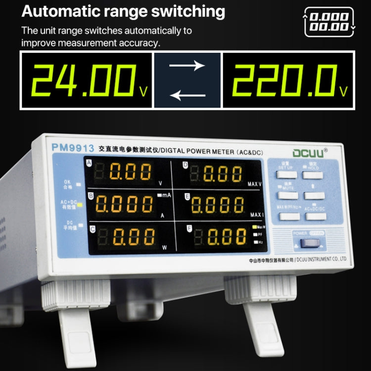 DCUU PM9913 Intelligent Electrical Parameters Measuring Instrument(EU Plug) - Current & Voltage Tester by PMC TechLife | Online Shopping South Africa | PMC TechLife | Buy Now Pay Later Mobicred