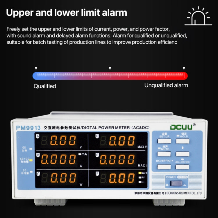 DCUU PM9913 Intelligent Electrical Parameters Measuring Instrument(EU Plug) - Current & Voltage Tester by PMC TechLife | Online Shopping South Africa | PMC TechLife | Buy Now Pay Later Mobicred