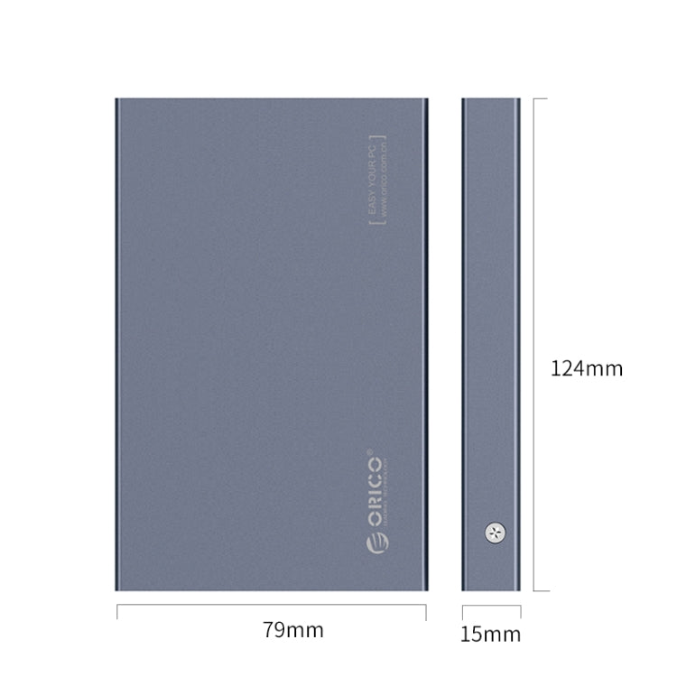 ORICO 2518C3-G2 HDD SSHD SSD 2.5 inch USB3.1 Gen2 USB-C / Type-C Interface Aluminum Alloy Hard Drive Enclosure, Support Capacity: 4TB(Dark Gray) - HDD Enclosure by ORICO | Online Shopping South Africa | PMC Jewellery | Buy Now Pay Later Mobicred