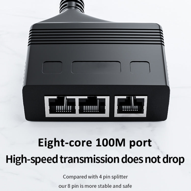 Male RJ45 3 in 1 100M Network Splitter Cable Ethernet Network Coupler - Network Hubs by PMC Jewellery | Online Shopping South Africa | PMC Jewellery | Buy Now Pay Later Mobicred