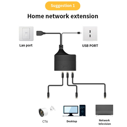 Female RJ45 3 in 1 100M Network Splitter Cable Ethernet Network Coupler - Network Hubs by PMC Jewellery | Online Shopping South Africa | PMC Jewellery | Buy Now Pay Later Mobicred