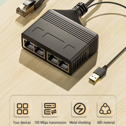 Female RJ45 4 in 1 100M Network Splitter Cable Ethernet Network Coupler - Network Hubs by PMC Jewellery | Online Shopping South Africa | PMC Jewellery | Buy Now Pay Later Mobicred