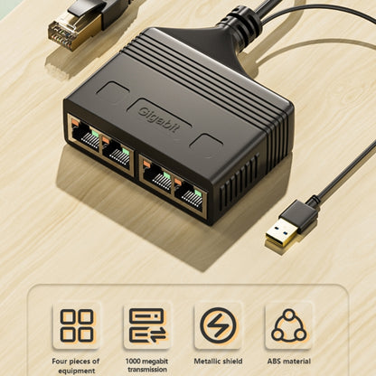 Male RJ45 4 in 1 Gigabit Network Splitter Cable Ethernet Network Coupler - Network Hubs by PMC Jewellery | Online Shopping South Africa | PMC Jewellery | Buy Now Pay Later Mobicred