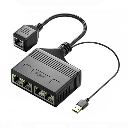 Female RJ45 4 in 1 Gigabit Network Splitter Cable Ethernet Network Coupler - Network Hubs by PMC Jewellery | Online Shopping South Africa | PMC Jewellery | Buy Now Pay Later Mobicred