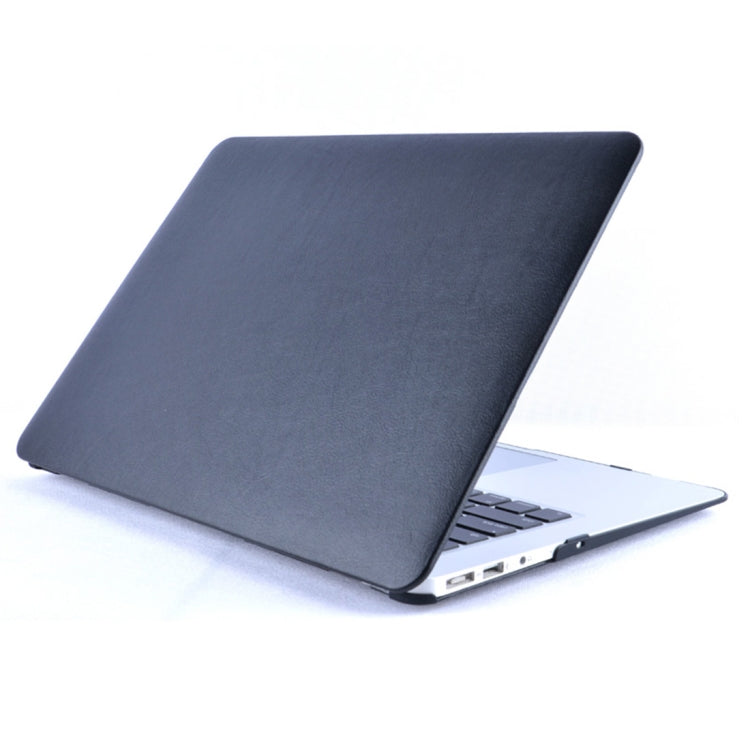 For MacBook Air 13.3 inch A1466 2012-2017 / A1369 2010-2012 Laptop PU Leather Paste Case (Black) - MacBook Air Cases by PMC Jewellery | Online Shopping South Africa | PMC Jewellery | Buy Now Pay Later Mobicred