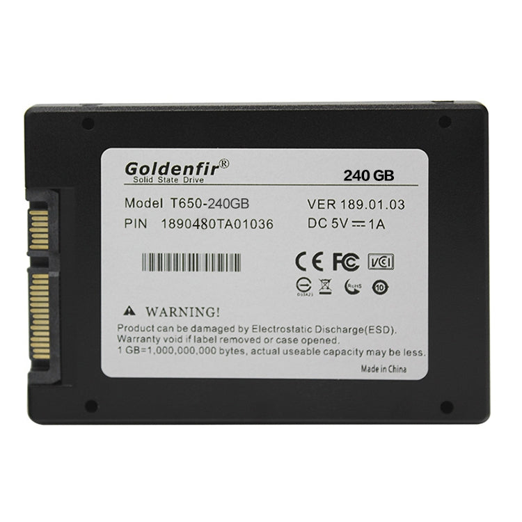 Goldenfir 2.5 inch SATA Solid State Drive, Flash Architecture: MLC, Capacity: 240GB - External Solid State Drives by Goldenfir | Online Shopping South Africa | PMC Jewellery | Buy Now Pay Later Mobicred