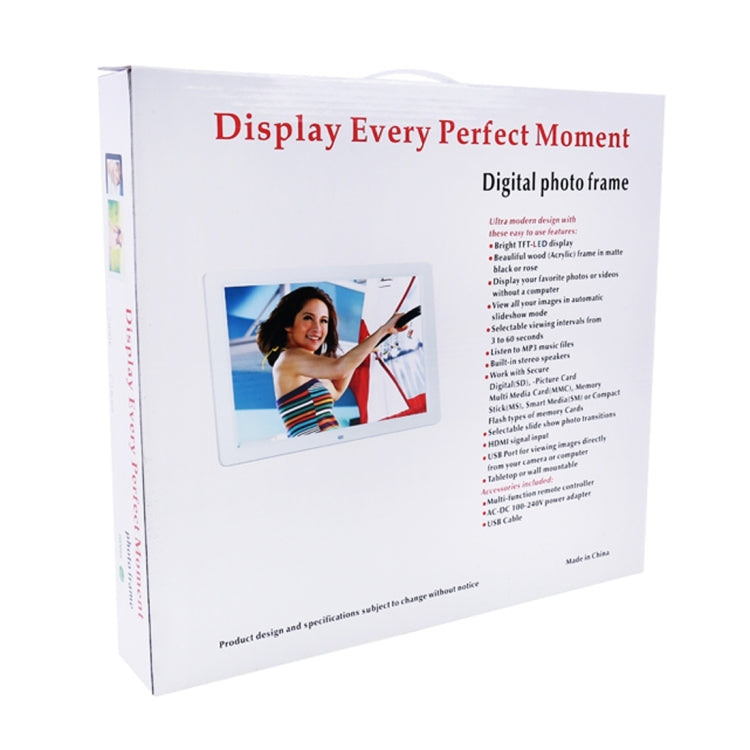 15.0 inch LED Display Digital Photo Frame with Holder / Remote Control, Allwinner, Support USB / SD Card Input / OTG(Black) - 11-15 inch by PMC TechLife | Online Shopping South Africa | PMC TechLife | Buy Now Pay Later Mobicred