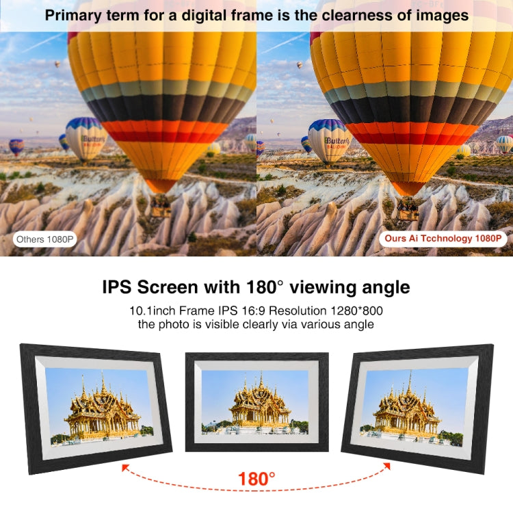 G100 10.1 inch LCD Screen WIFI Cloud Album Digital Photo Frame Electronic Photo Album with Touch Rotating Screen & Video Push (EU Plug) - 11 inch Below by PMC Jewellery | Online Shopping South Africa | PMC Jewellery | Buy Now Pay Later Mobicred