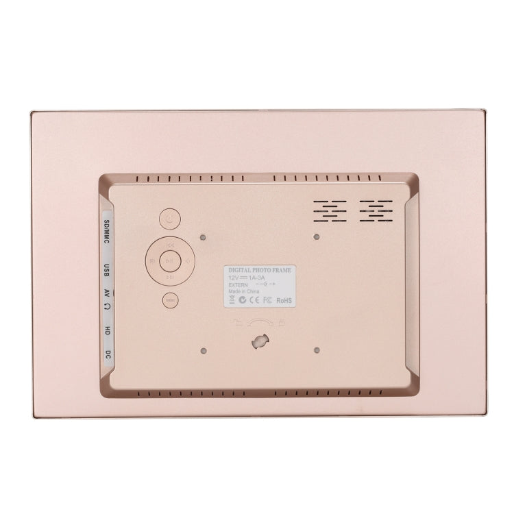 HSD1202 12.1 inch 1280x800 High Resolution Display Digital Photo Frame with Holder and Remote Control, Support SD / MMC / MS Card / USB Port, UK Plug(Gold) - 11-15 inch by PMC TechLife | Online Shopping South Africa | PMC TechLife | Buy Now Pay Later Mobicred