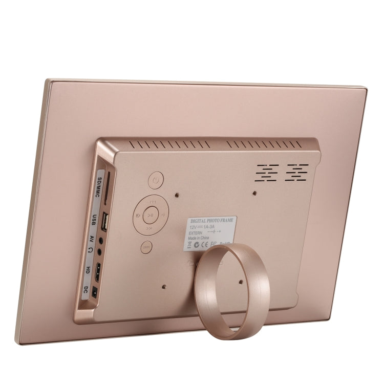 HSD1202 12.1 inch 1280x800 High Resolution Display Digital Photo Frame with Holder and Remote Control, Support SD / MMC / MS Card / USB Port, US Plug(Gold) - 11-15 inch by PMC TechLife | Online Shopping South Africa | PMC TechLife | Buy Now Pay Later Mobicred