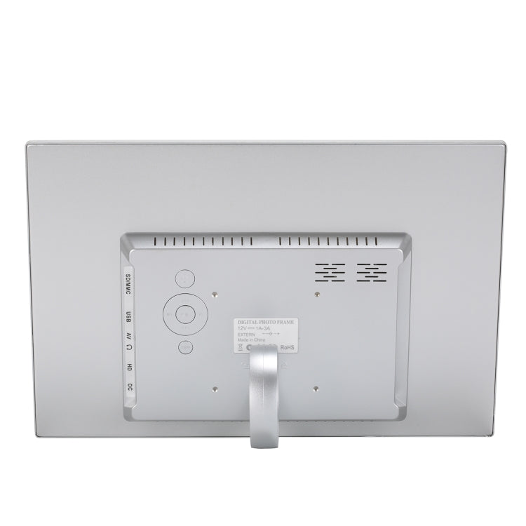 HSD1202 12.1 inch 1280x800 High Resolution Display Digital Photo Frame with Holder and Remote Control, Support SD / MMC / MS Card / USB Port, UK Plug(Silver) - 11-15 inch by PMC TechLife | Online Shopping South Africa | PMC TechLife | Buy Now Pay Later Mobicred