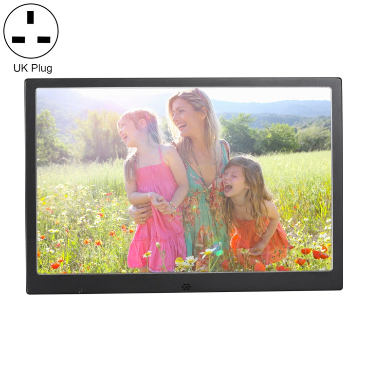 HSD1202 12.1 inch 1280x800 High Resolution Display Digital Photo Frame with Holder and Remote Control, Support SD / MMC / MS Card / USB Port, UK Plug(Black) - 11-15 inch by PMC Jewellery | Online Shopping South Africa | PMC Jewellery | Buy Now Pay Later Mobicred