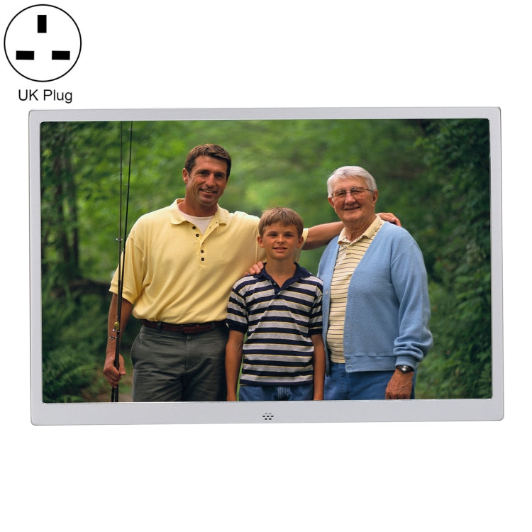 HSD1303 13.3 inch LED 1280x800 High Resolution Display Digital Photo Frame with Holder and Remote Control, Support SD / MMC / MS Card / USB Port, UK Plug(Silver) - free shipping - PMC Jewellery - Order now!