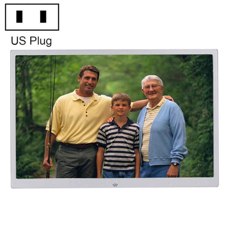 HSD1504 15.4 inch LED 1280x800 High Resolution Display Digital Photo Frame with Holder and Remote Control, Support SD / MMC / MS Card / USB Port, US Plug(Silver) - 15 inch Above by PMC TechLife | Online Shopping South Africa | PMC TechLife | Buy Now Pay Later Mobicred