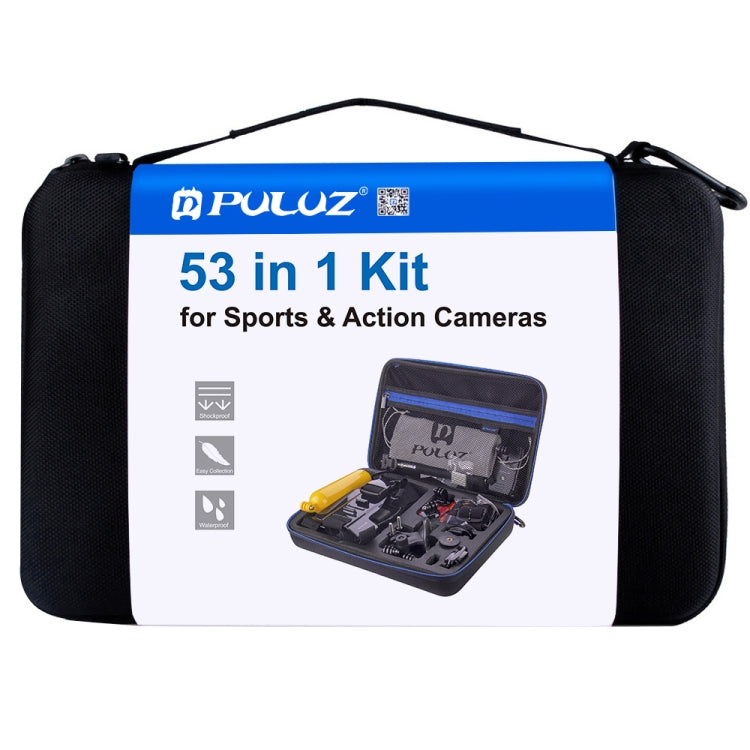 PULUZ 53 in 1 Accessories Total Ultimate Combo Kits with EVA Case (Chest Strap + Suction Cup Mount + 3-Way Pivot Arms + J-Hook Buckle + Wrist Strap + Helmet Strap + Extendable Monopod + Surface Mounts ...  for GoPro, Insta360, DJI and Other Action Cameras -  by PULUZ | Online Shopping South Africa | PMC TechLife | Buy Now Pay Later Mobicred