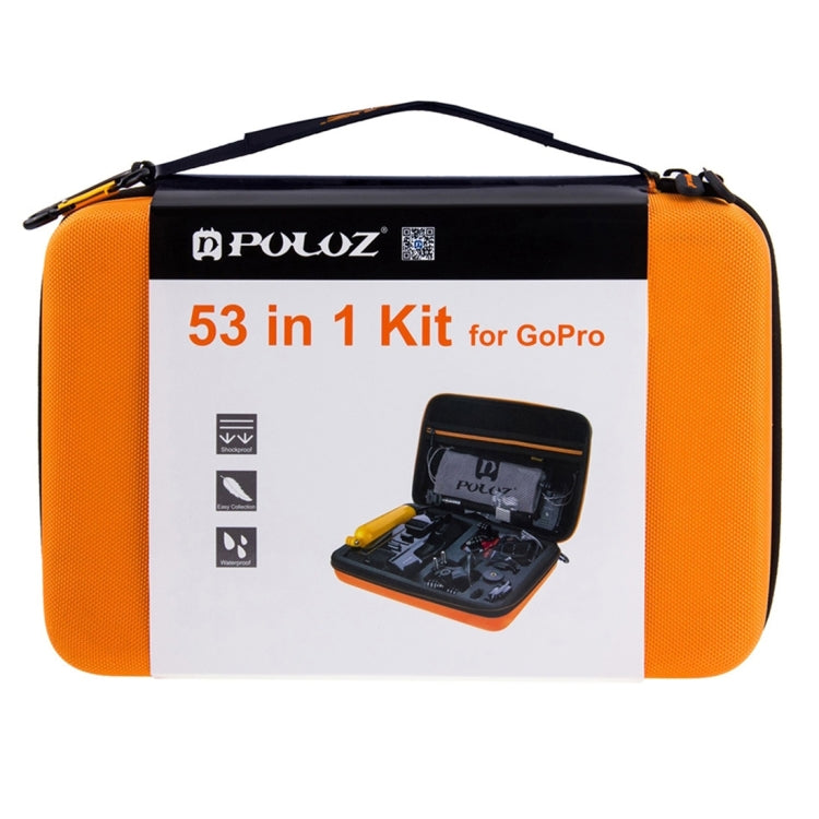 PULUZ 53 in 1 Accessories Total Ultimate Combo Kits with Orange EVA Case (Chest Strap + Suction Cup Mount + 3-Way Pivot Arms + J-Hook Buckle + Wrist Strap + Helmet Strap + Extendable Monopod + Surface ...  for GoPro, Insta360, DJI and Other Action Cameras -  by PULUZ | Online Shopping South Africa | PMC TechLife | Buy Now Pay Later Mobicred