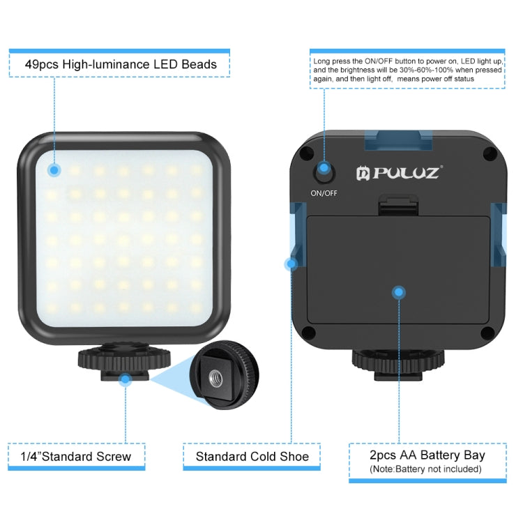 PULUZ U/C Shape Portable Handheld DV Bracket Stabilizer + LED Fill Light Kit with Cold Shoe Tripod Head for All SLR Cameras and Home DV Camera - free shipping - PMC TechLife - Order now!