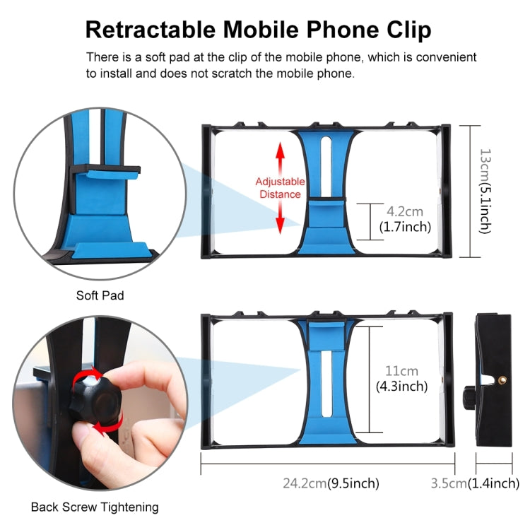 PULUZ 2 in 1 Vlogging Live Broadcast Smartphone Video Rig + 4.7 inch 12cm Ring LED Selfie Light Kits with Cold Shoe Tripod Head for iPhone, Galaxy, Huawei, Xiaomi, HTC, LG, Google, and Other Smartphones(Blue) - Camera Cage by PULUZ | Online Shopping South Africa | PMC TechLife | Buy Now Pay Later Mobicred