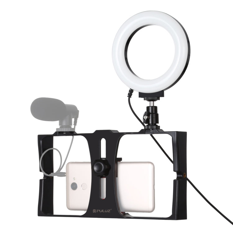 PULUZ 2 in 1 Vlogging Live Broadcast Smartphone Video Rig + 4.7 inch 12cm Ring LED Selfie Light Kits with Cold Shoe Tripod Head for iPhone, Galaxy, Huawei, Xiaomi, HTC, LG, Google, and Other Smartphones(Red) - free shipping - PMC TechLife - Order now!