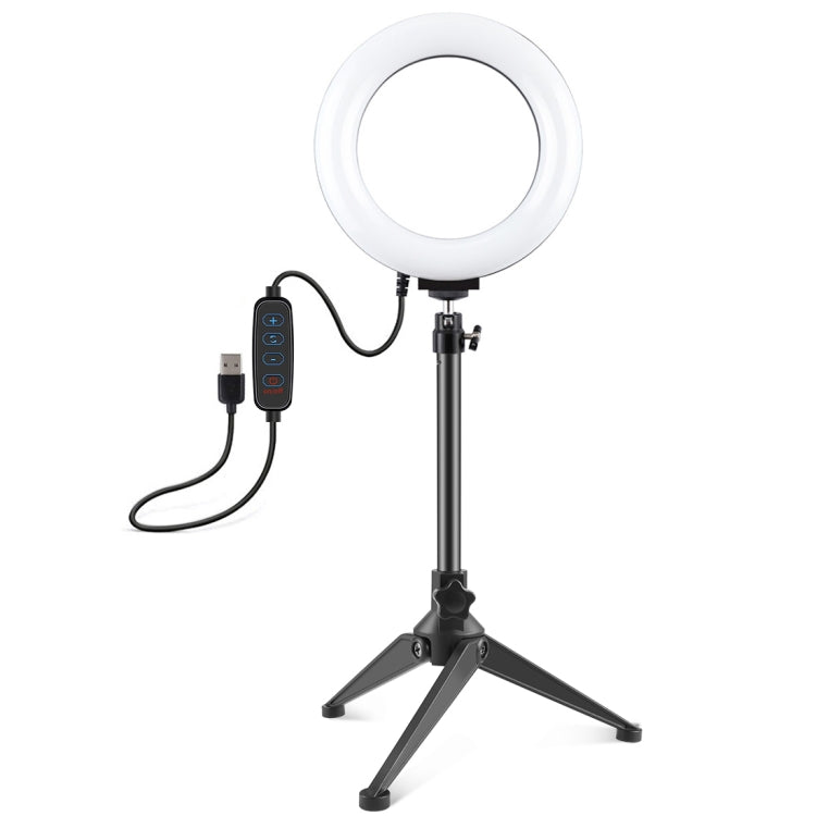 PULUZ 6.2 inch 16cm USB 3 Modes Dimmable LED Ring Vlogging Photography Video Lights + Desktop Tripod Holder with Cold Shoe Tripod Ball Head - Ring Light by PULUZ | Online Shopping South Africa | PMC TechLife | Buy Now Pay Later Mobicred