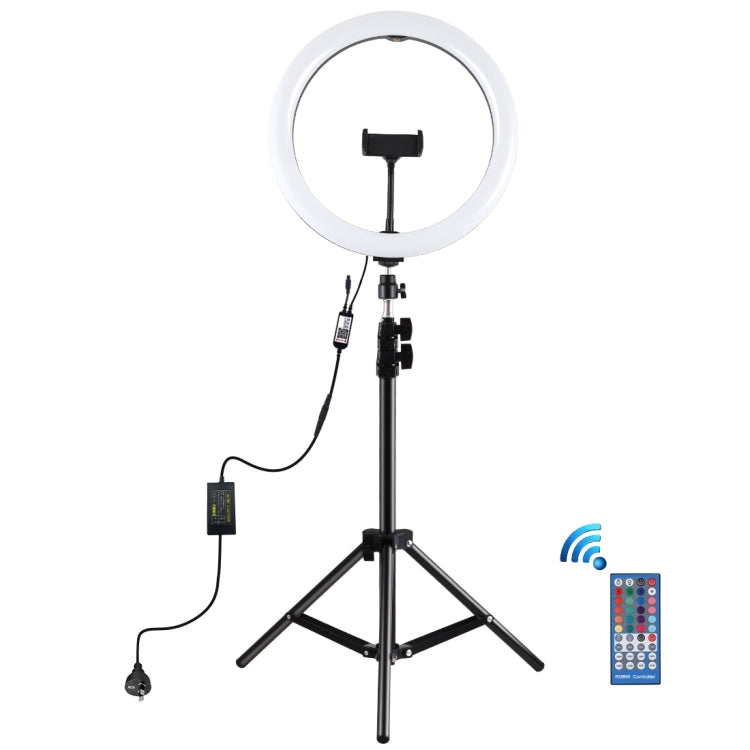 PULUZ 11.8 inch 30cm RGB Light 1.1m Tripod Mount Dimmable LED Ring Vlogging Selfie Photography Video Lights Live Broadcast Kits with Cold Shoe Tripod Ball Head & Phone Clamp(AU Plug) - Ring Light by PULUZ | Online Shopping South Africa | PMC Jewellery | Buy Now Pay Later Mobicred