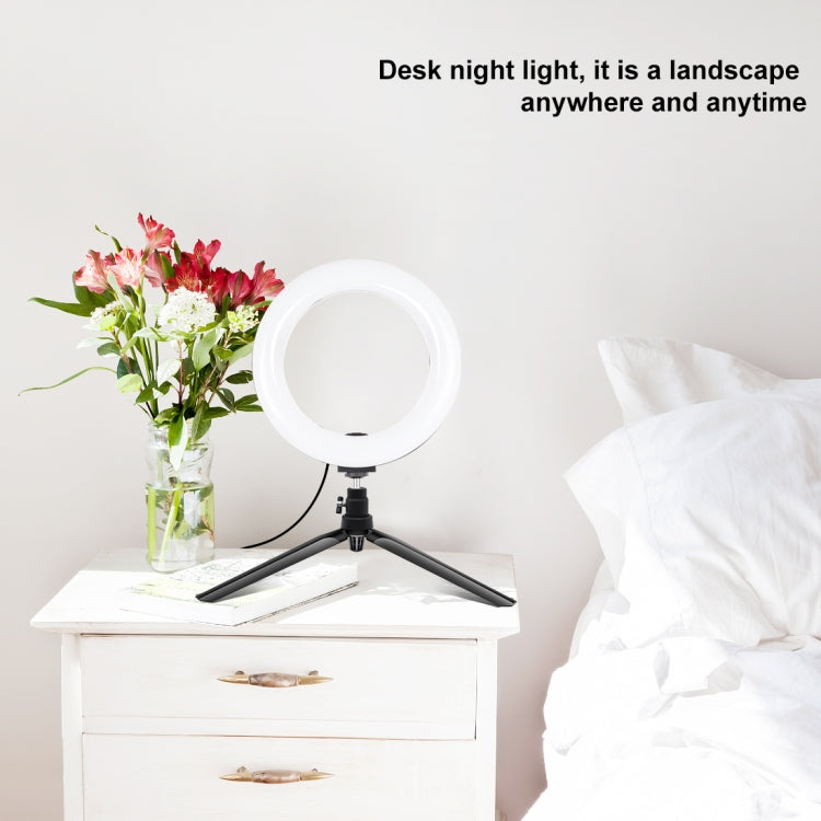 PULUZ 7.9 inch 20cm Light + Desktop Tripod Mount USB 3 Modes Dimmable Dual Color Temperature LED Curved Light Ring Vlogging Selfie Beauty Photography Video Lights with Phone Clamp(Black) - Ring Light by PULUZ | Online Shopping South Africa | PMC TechLife | Buy Now Pay Later Mobicred