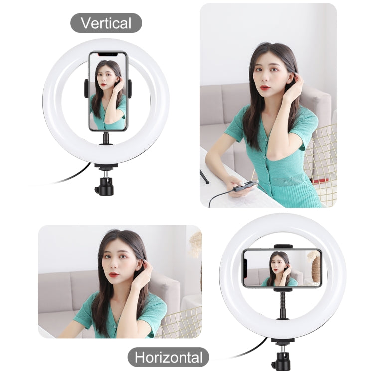 PULUZ 7.9 inch 20cm Light + Desktop Tripod Mount USB 3 Modes Dimmable Dual Color Temperature LED Curved Light Ring Vlogging Selfie Beauty Photography Video Lights with Phone Clamp(Black) - Ring Light by PULUZ | Online Shopping South Africa | PMC TechLife | Buy Now Pay Later Mobicred