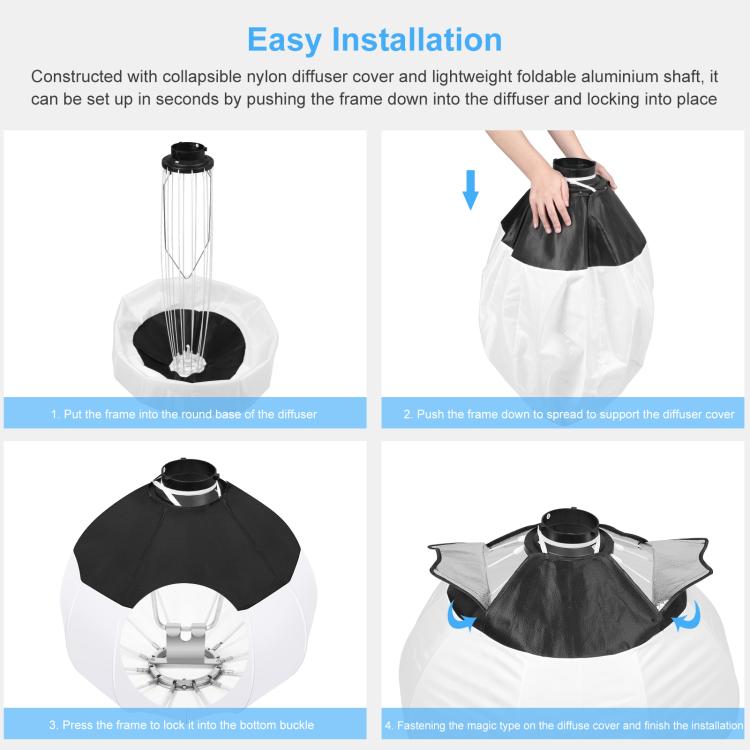 PULUZ 220V 120W Studio Video Light + 2.8m Light Holder + 65cm Foldable Lantern Softbox Photography Kit(UK Plug) - free shipping - PMC TechLife - Order now!
